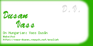 dusan vass business card